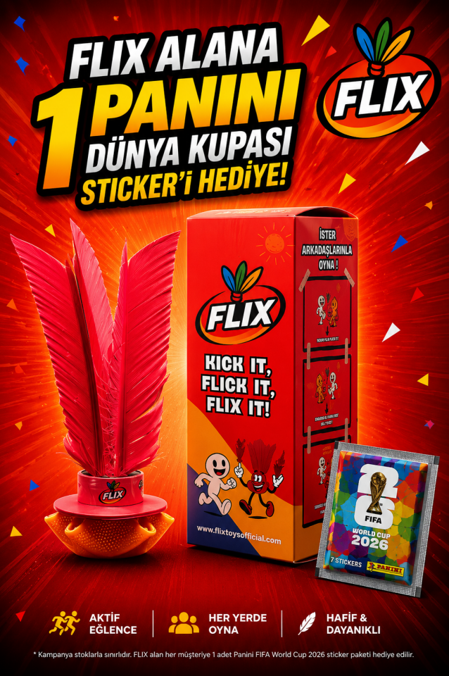 Flix Toy Kırmızı (Panini FIFA World Cup 2026 Sticker Hediyeli)